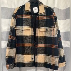 Zara Men Plaid Oversized Shirt Jacket